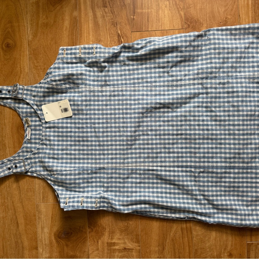 Blue Checkered Women's Denim Dress